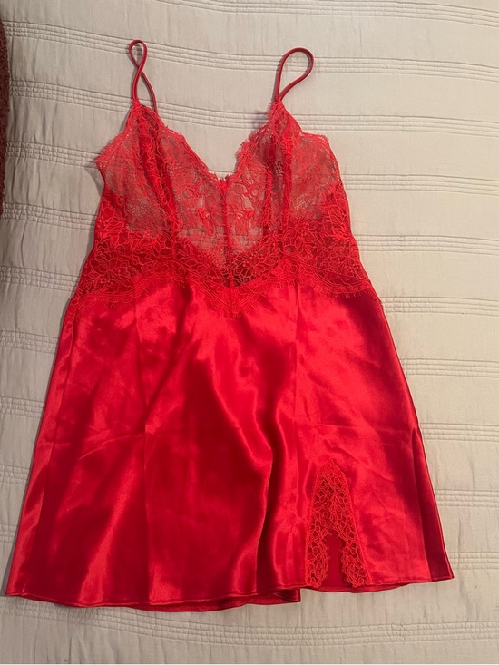 Victoria's Secret Other - Victoria's Secret Red Lace & Satin Chemise Slip Nightie Love Sexy